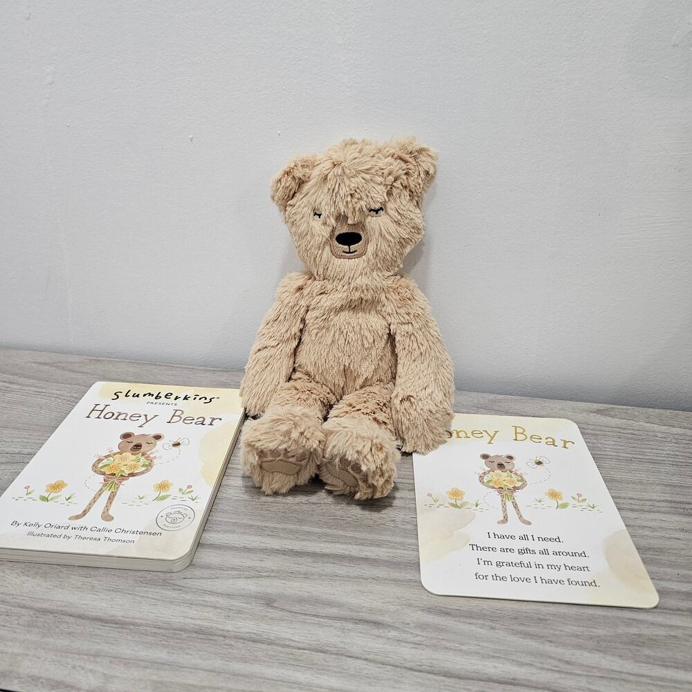 Slumberkins Honey Bear Plush WITH Book AND Affirmation Card Gratitude